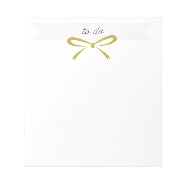 Gold Bow "To Do" Notepad (Front)