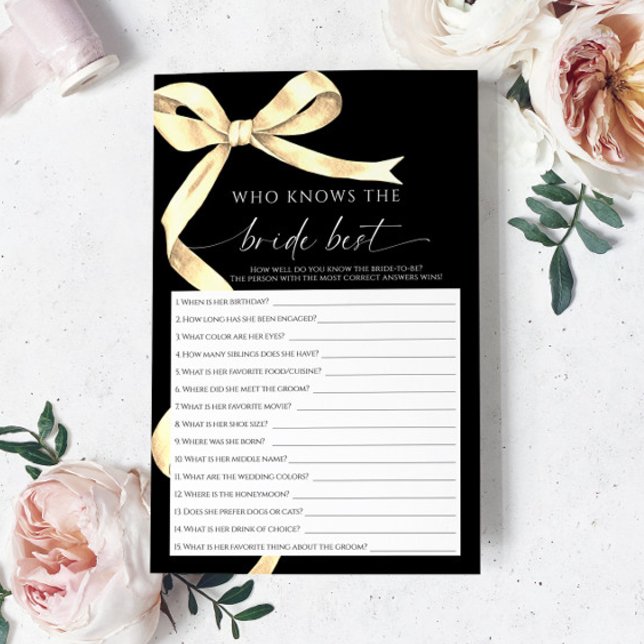 Gold Bow Who Knows The Bride Best Game (Creator Uploaded)