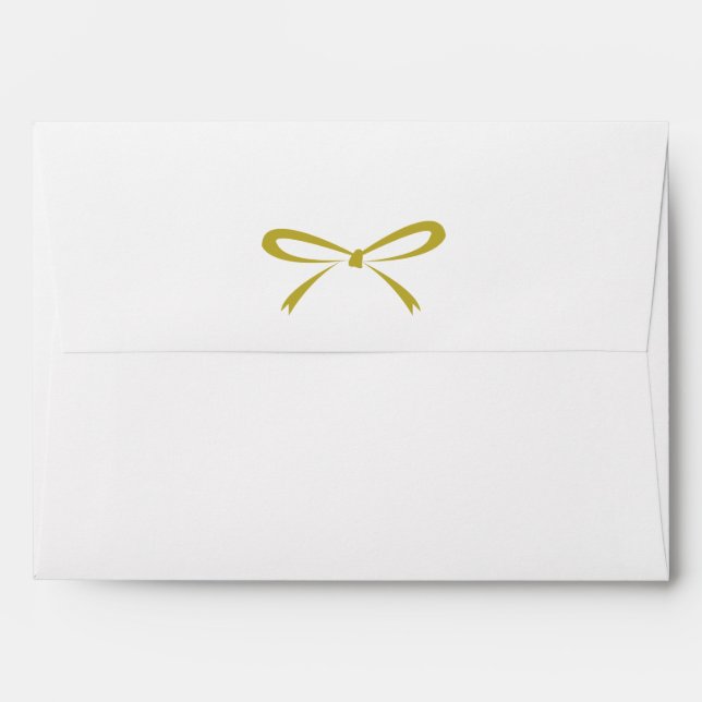 Gold Bow & Wildflowers A7 Envelope (Back (Top Flap))
