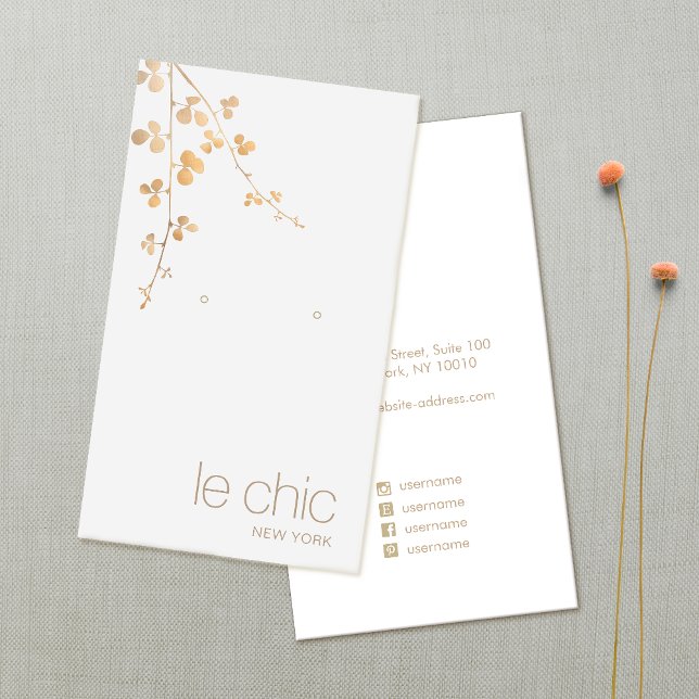 Gold Branch Handmade Earring Display Holder Business Card (Creator Uploaded)
