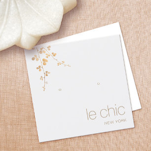 Gold Branch Handmade Square Earring Display Holder Square Business Card