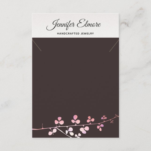 Gold Branch Necklace Bracelet Display Holder Enclosure Card (Front)
