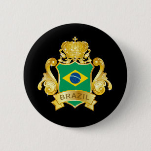 Gold Brazil 2 Inch Round Button