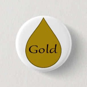 Gold breastfeeding award badge. 1 year 1 inch round button