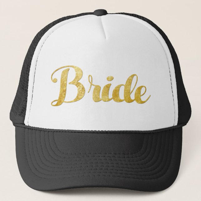 Gold bride trucker hat (Front)