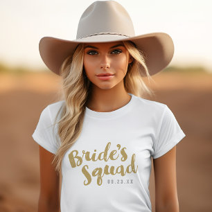 Gold Bride's Squad Personalized Bridal Party Tanks