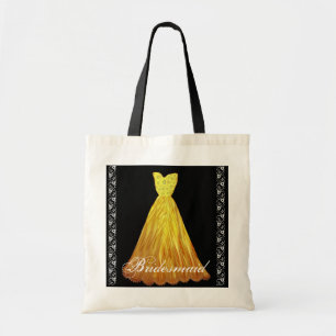 GOLD Bridesmaid Dress Cotton Tote Bag