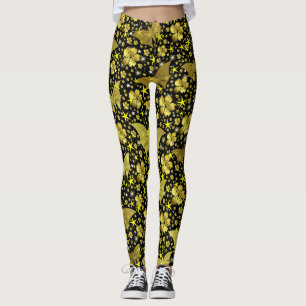 gold,bright, shiny, butterflies, exclusive leggings