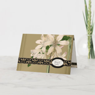 Gold Brocade Floral Formal Elegant Thank You Notes