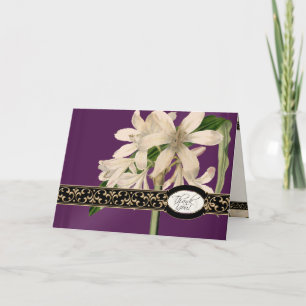 Gold Brocade Floral Formal Elegant Thank You Notes