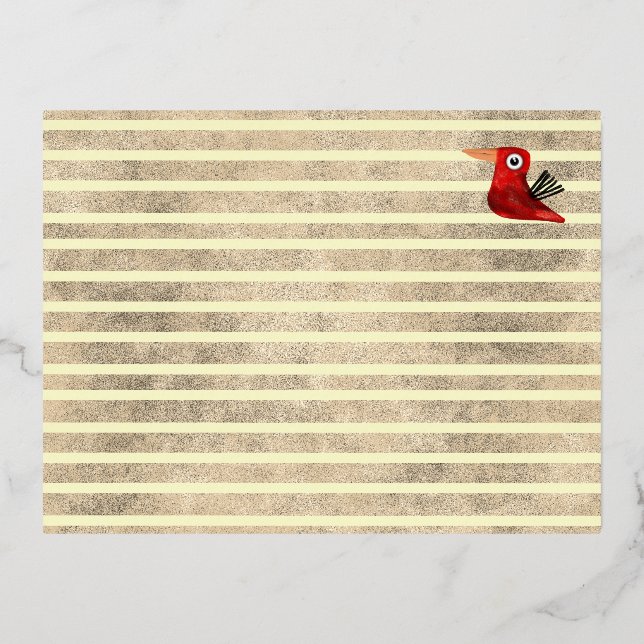 Gold broken heart  foil invitation postcard (Back)