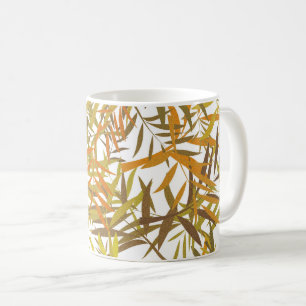Gold Bronze and Brown Willow Leaves Coffee Mug