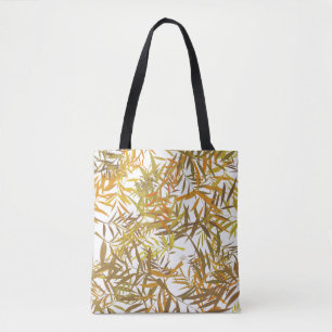 Gold Bronze and Brown Willow Leaves Tote Bag