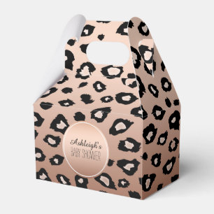 Gold Bronze Black Leopard Print Ombre Favor Box