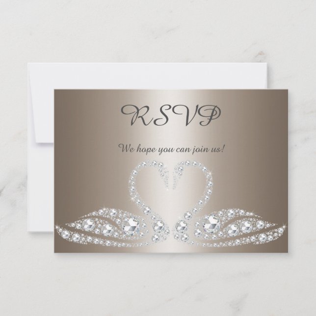 Gold bronze diamond swan all event rsvp response (Front)