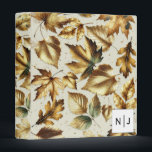 Gold Bronze Leaves Almond Beige Glam Fall Wedding Binder<br><div class="desc">binder</div>