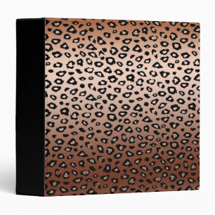 Gold Bronze Leopard Print Binder