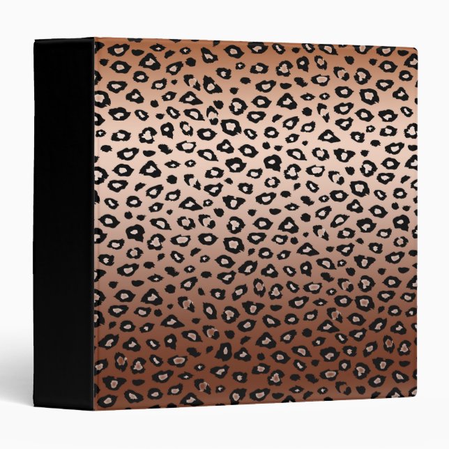 Gold Bronze Leopard Print Binder (Front/Spine)
