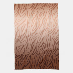 Gold Bronze Ombre Tiger Print Kitchen Towel