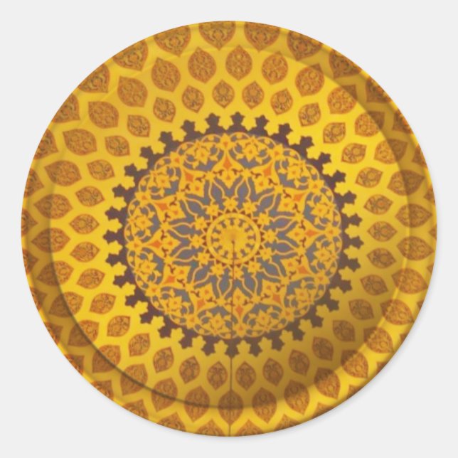 Gold Bronze Persian Motif sticker (Front)
