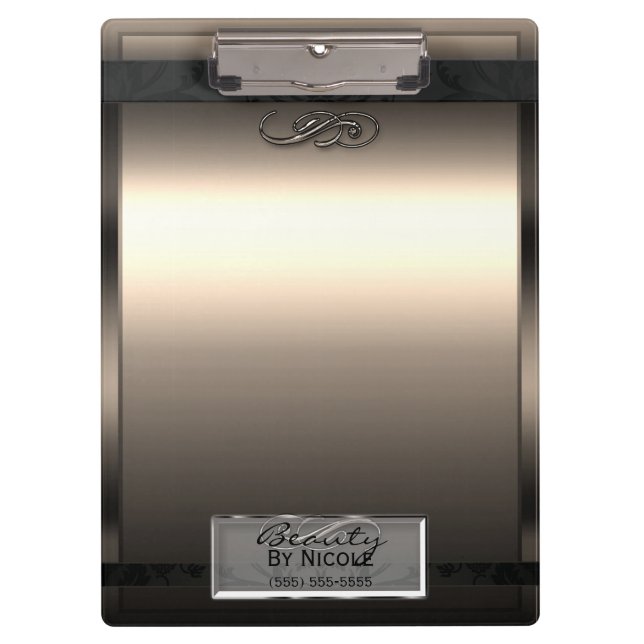 Gold Bronze Shine Elegant Chic Glam Personalized Clipboard (Front)
