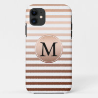 Gold Bronze Stripes Ombre Monogram