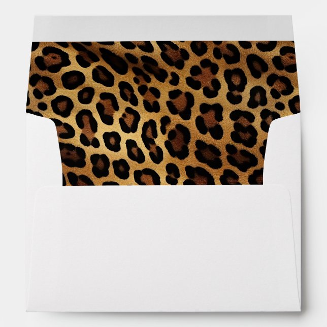 Gold Brown Black Leopard Animal Print Envelope (Back (Bottom))