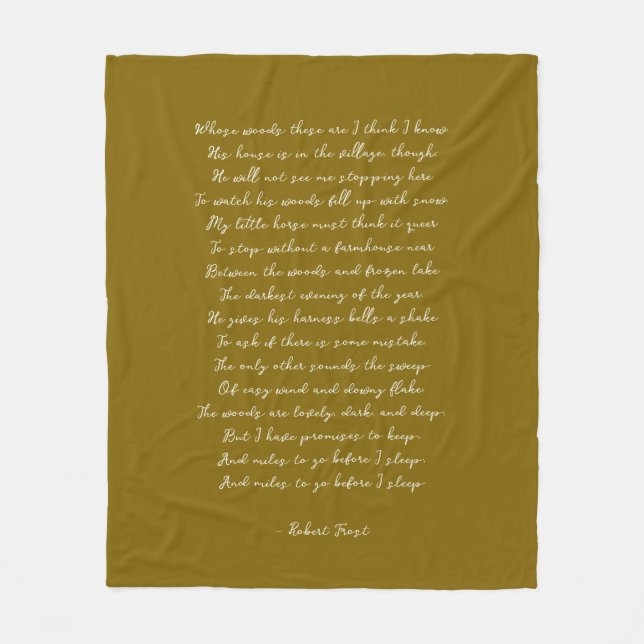 Gold Brown Custom Poem Song Lyric Quote  Fleece Blanket (Front)