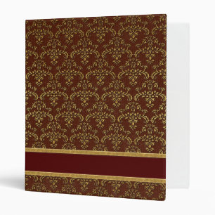 Gold & Brown Damask Binder