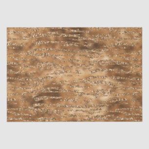 Gold Brown Glitter Stripes Tissue Paper