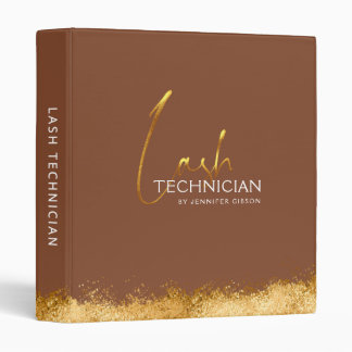 Gold & Brown Lash Tech | Luxury Beauty organizer Binder