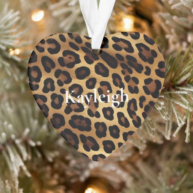 Gold Brown Leopard Animal print Ornament (Tree)