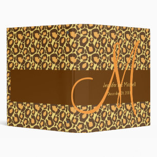Gold Brown Leopard Pattern Wedding Planner Binder