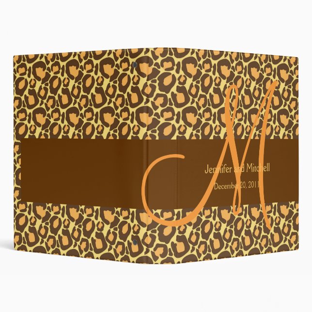 Gold Brown Leopard Pattern Wedding Planner Binder (Background)