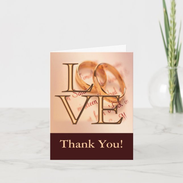 Gold/Brown LOVE, Wedding Bands Thank You (Front)