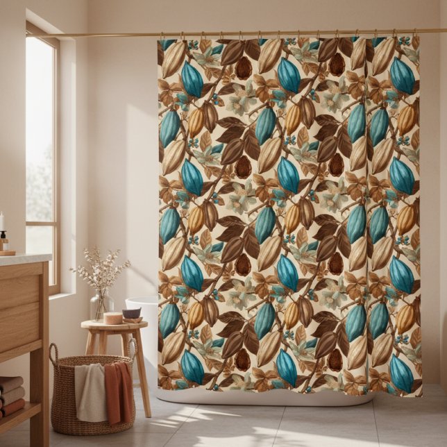 Gold Brown Turquoise Cacao Botanical Pattern (Creator Uploaded)