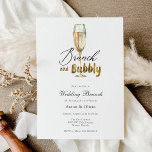 Gold Brunch and Bubbly Champagne Wedding Brunch Invitation<br><div class="desc">Wedding Brunch invitation featuring a watercolor gold flute of champagne and Brunch and Bubbly in faux Liquid Gold Foil. Customize with your information for the newlyweds.</div>