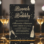 Gold Brunch & Bubbly Bridal Shower Invitation<br><div class="desc">Brunch and Bubbly Black Gold Faux Foil Bridal Shower Party Invitation. This Modern and Elegant Brunch and Bubbly invitation is perfect for the Bridal Shower looking to celebrate in Gold Foil. The invitation contains a champagne bottle, glasses and lots of fizz! If you would like matching customized items, please contact...</div>