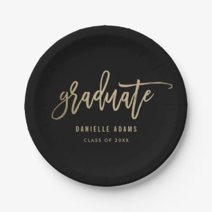 Gold Brush EDITABLE COLOR Graduation Plates