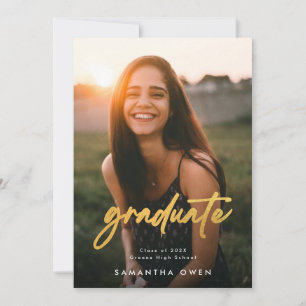 gold brush High School Graduate Photo Announcement