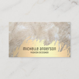 Gold Brushed   Abstract Modern Art   Fashion Business Card