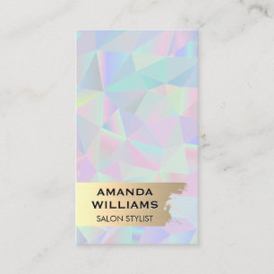 Gold Brushed   Iridescent Metallic Geometric Business Card