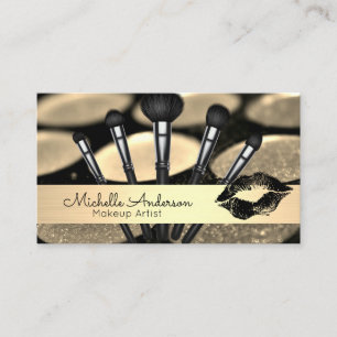 Gold Brushed   Makeup Brushes   Kiss Business Card