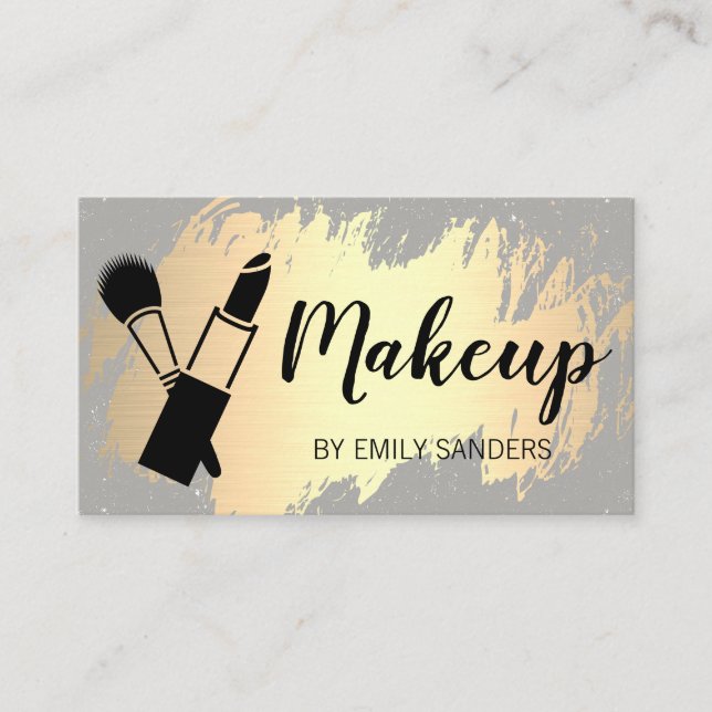 Gold Brushed / Makeup Business Card (Front)