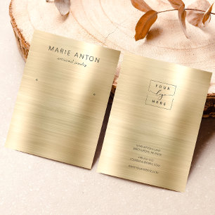 Gold Brushed Metal Earring Display Card