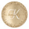 Gold Brushed Metal Glitter Monogram Name