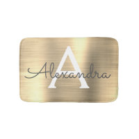 Gold Brushed Metal Monogram Name and Initial