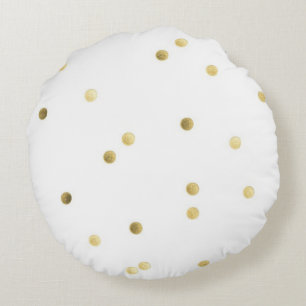 Gold Brushed Polyester Round Throw Pillow (16")