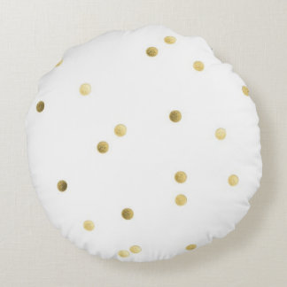 Gold Brushed Polyester Round Throw Pillow (16")