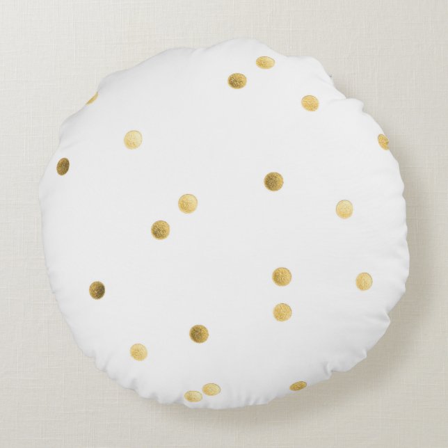 Gold Brushed Polyester Round Throw Pillow (16") (Back)